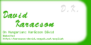david karacson business card