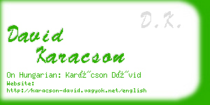 david karacson business card
